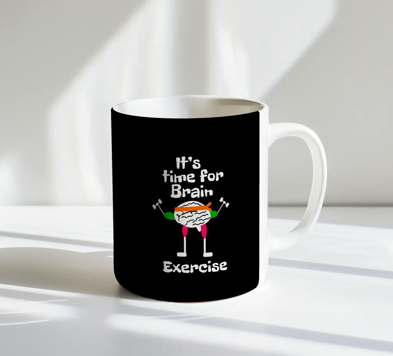 It's time for brain exercise taza de cerámica de happieeagle