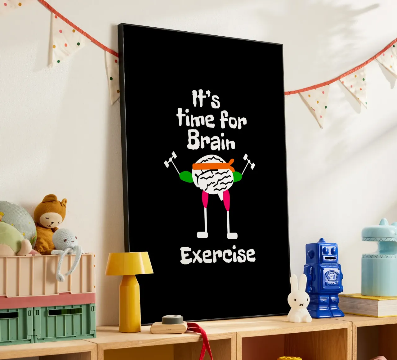 It's time for brain exercise alluminio dibond con Cornice Artbox da happieeagle