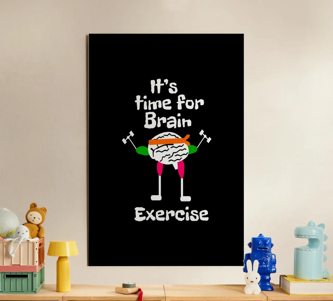 It's time for brain exercise alluminio dibond con Cornice Artbox da happieeagle