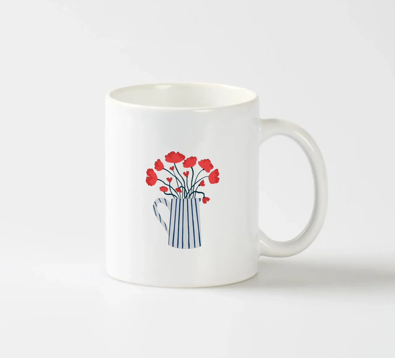 Papaveri rosa e blu tazza in ceramica da Wackapacka