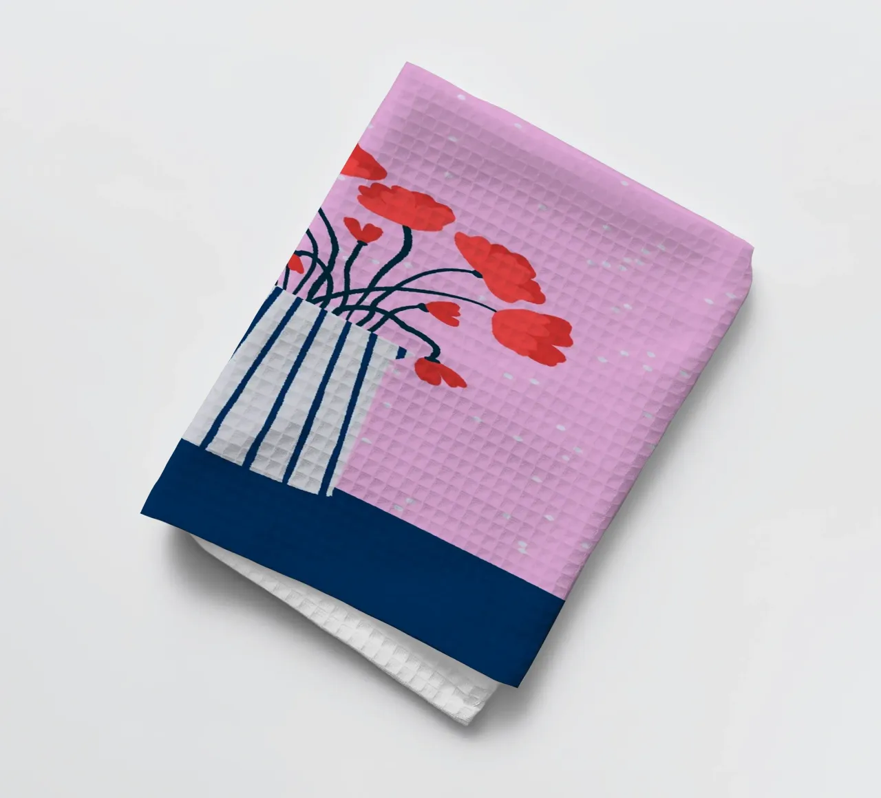 Papaveri rosa e blu canovaccio da cucina da Wackapacka