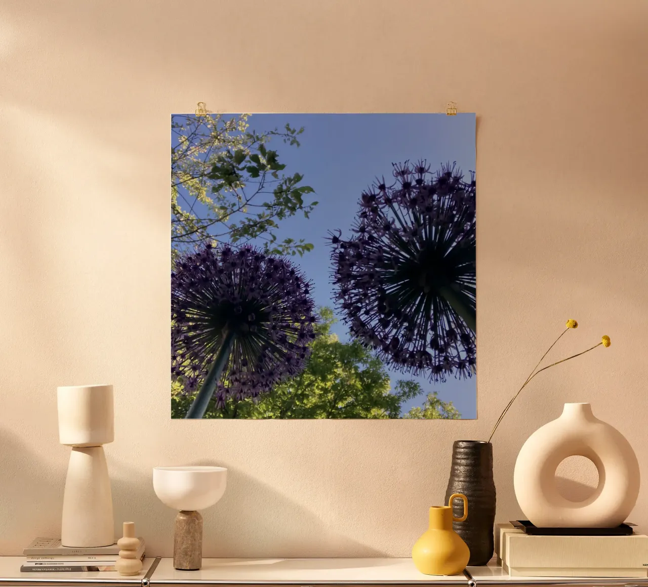Allium blossom in early summer poster by Art Studio by Iris