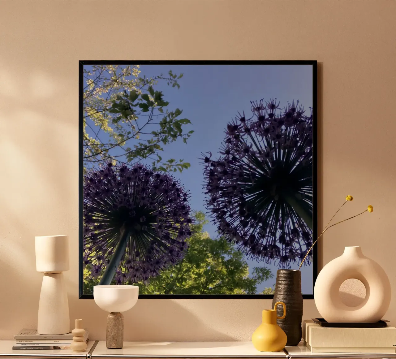 Allium blossom in early summer poster by Art Studio by Iris