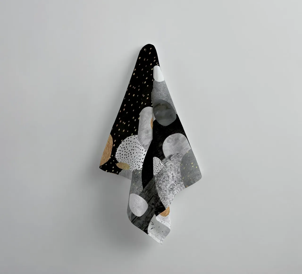 Little Land Of Pebbles By Night towel by Elisabeth Fredriksson