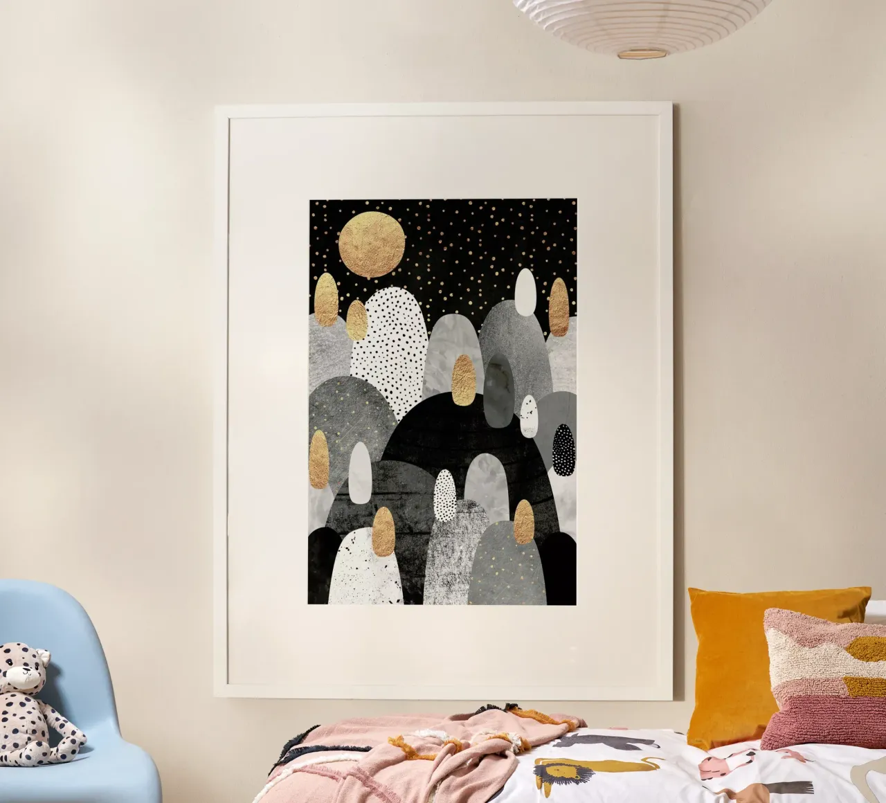 Little Land Of Pebbles By Night poster da Elisabeth Fredriksson