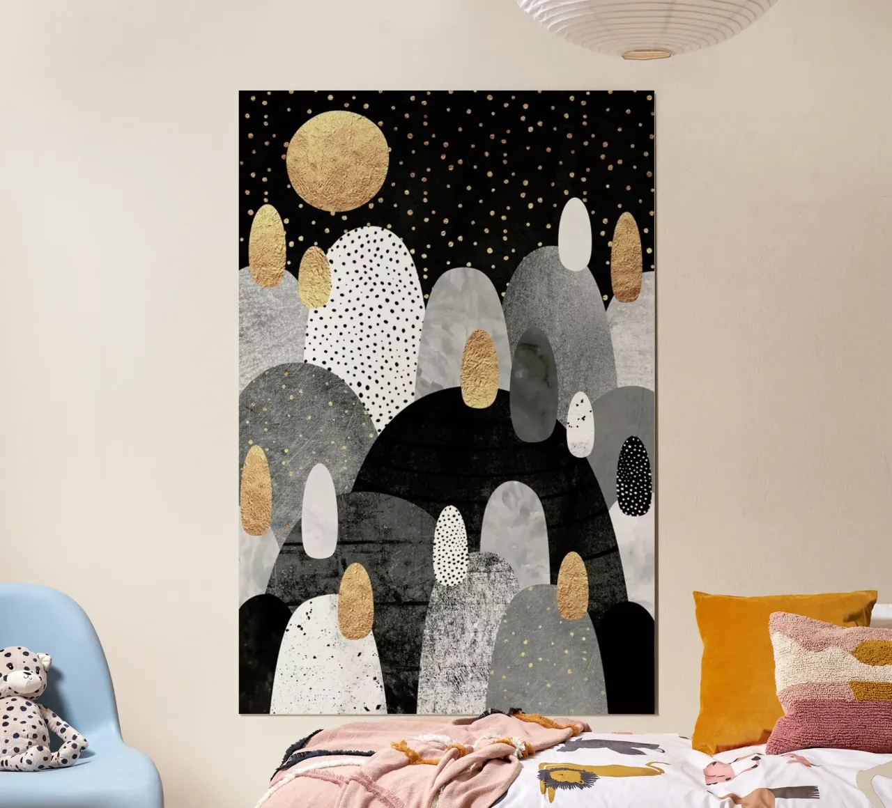 Little Land Of Pebbles By Night poster da Elisabeth Fredriksson