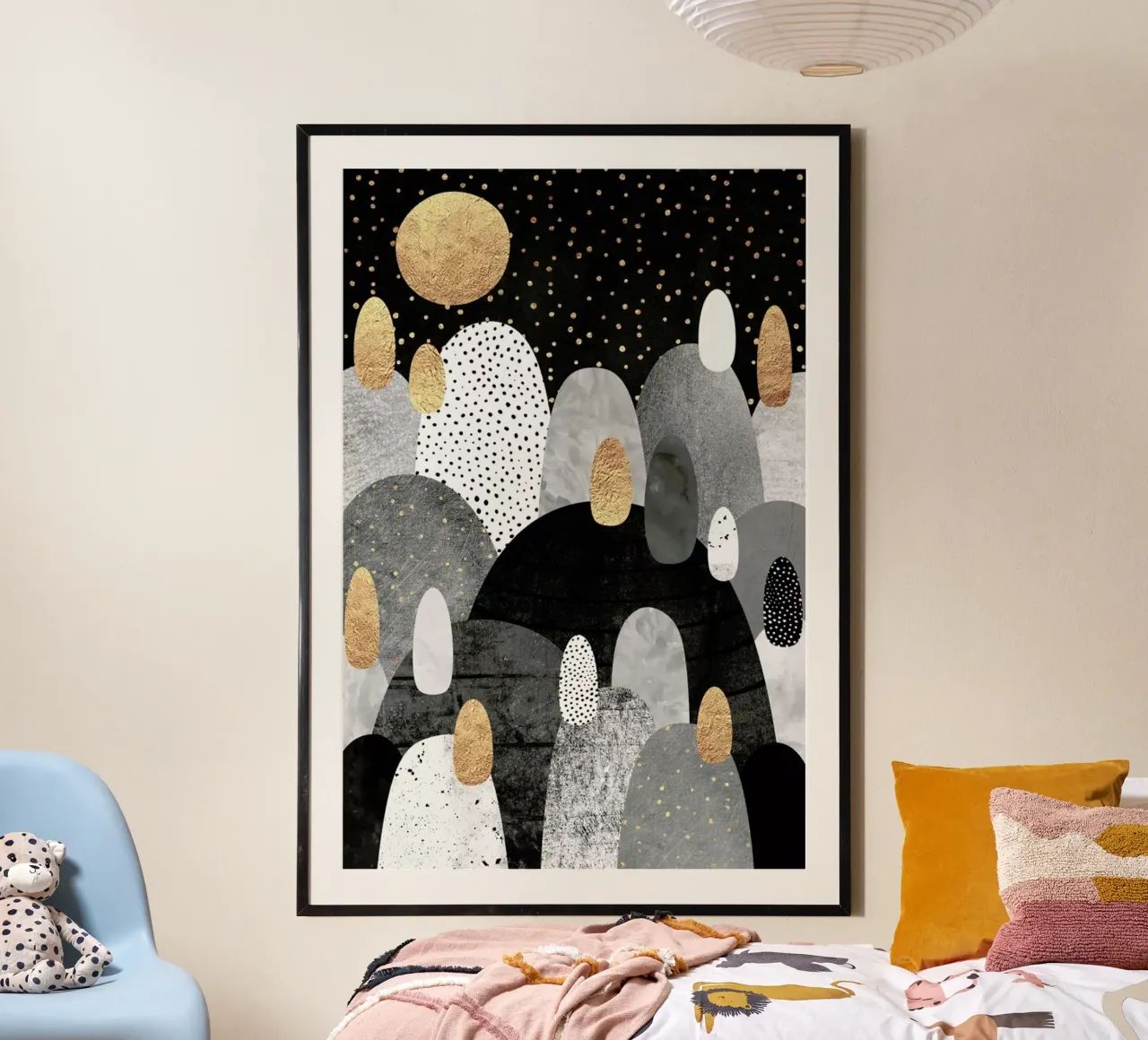 Little Land Of Pebbles By Night poster da Elisabeth Fredriksson