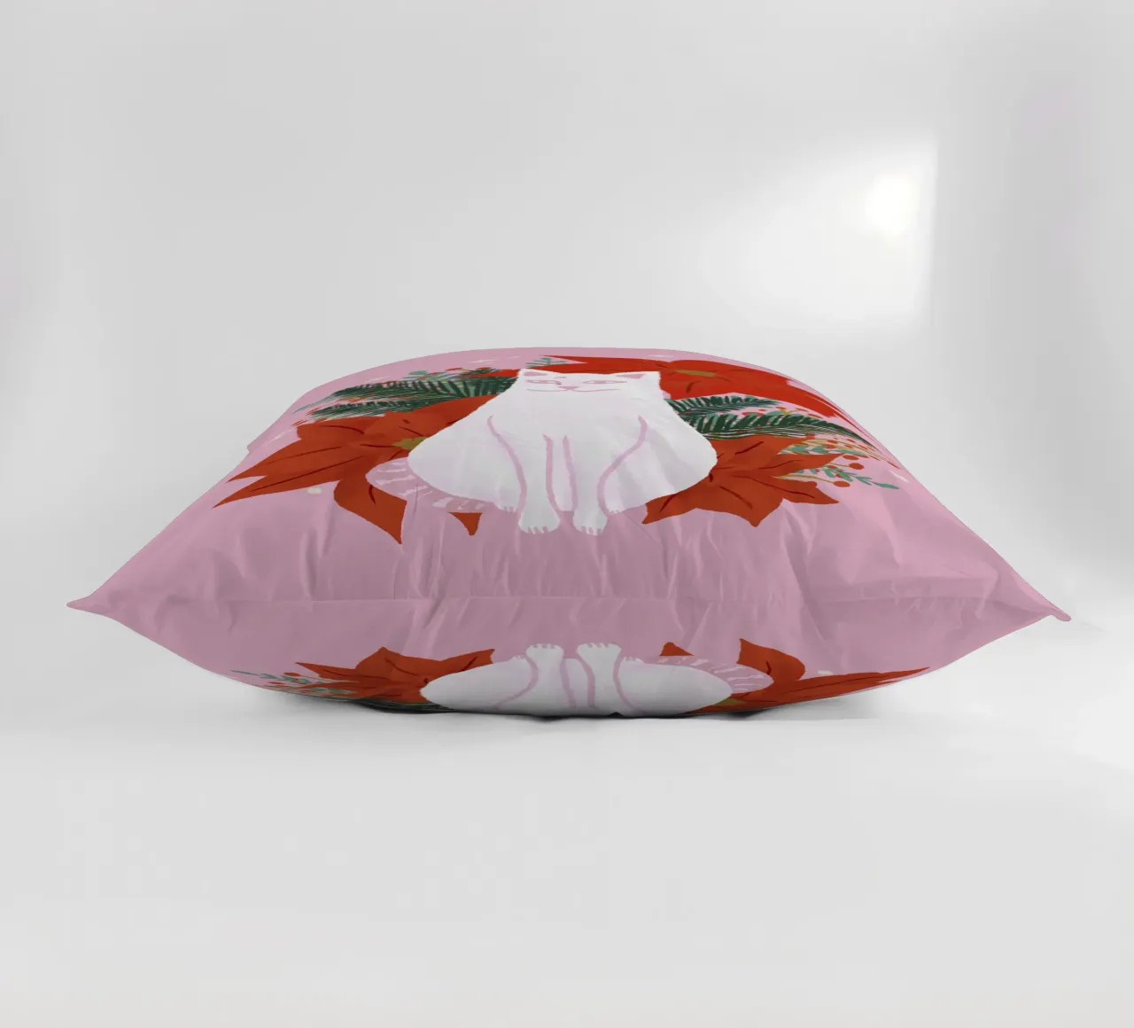 Gatto di Natale - rosa cuscino da Wackapacka