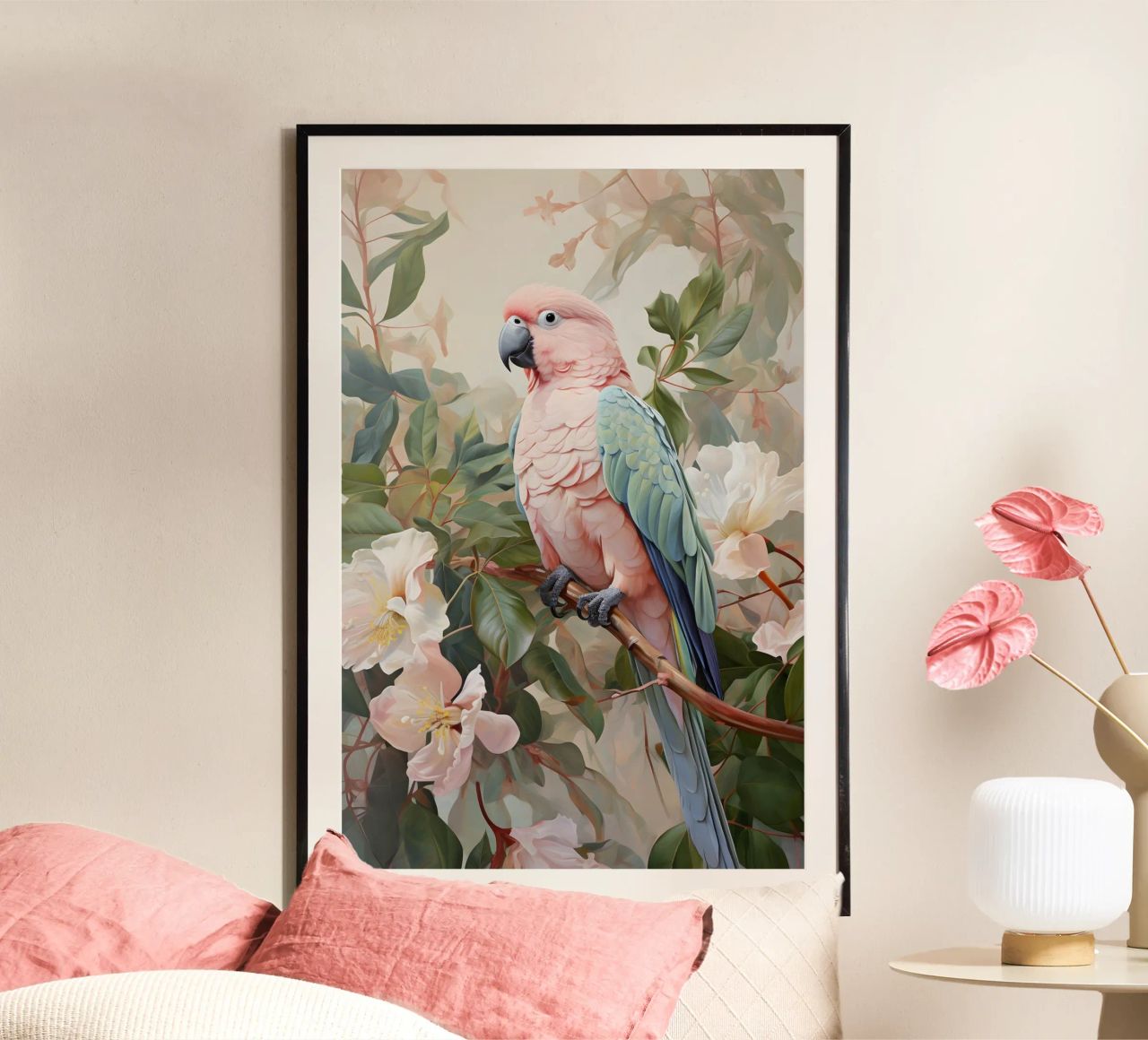 Rosa Papagei poster de Carinaprint