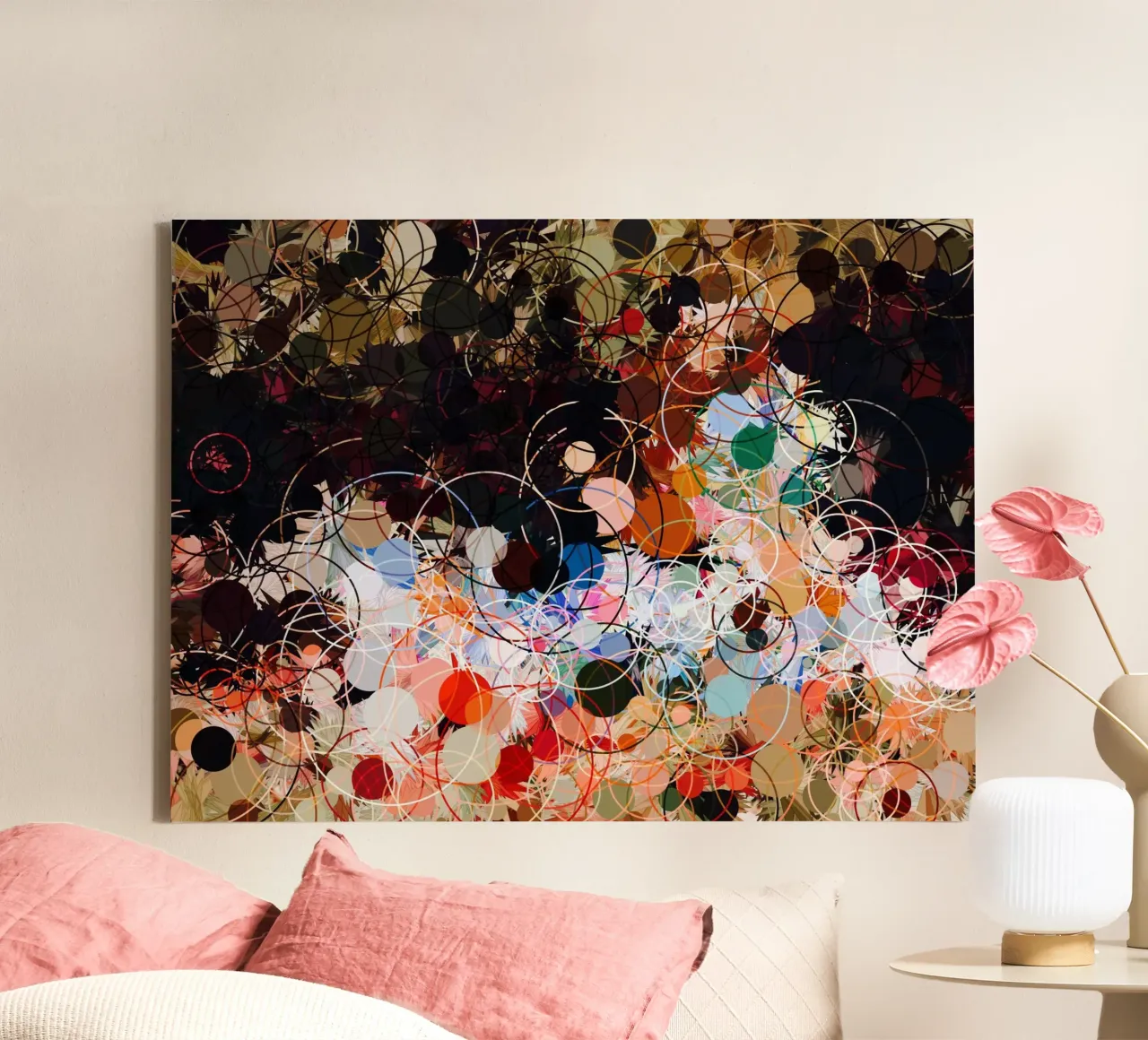 Modern Abstract canvas met Baklijst van Artsy Bessy