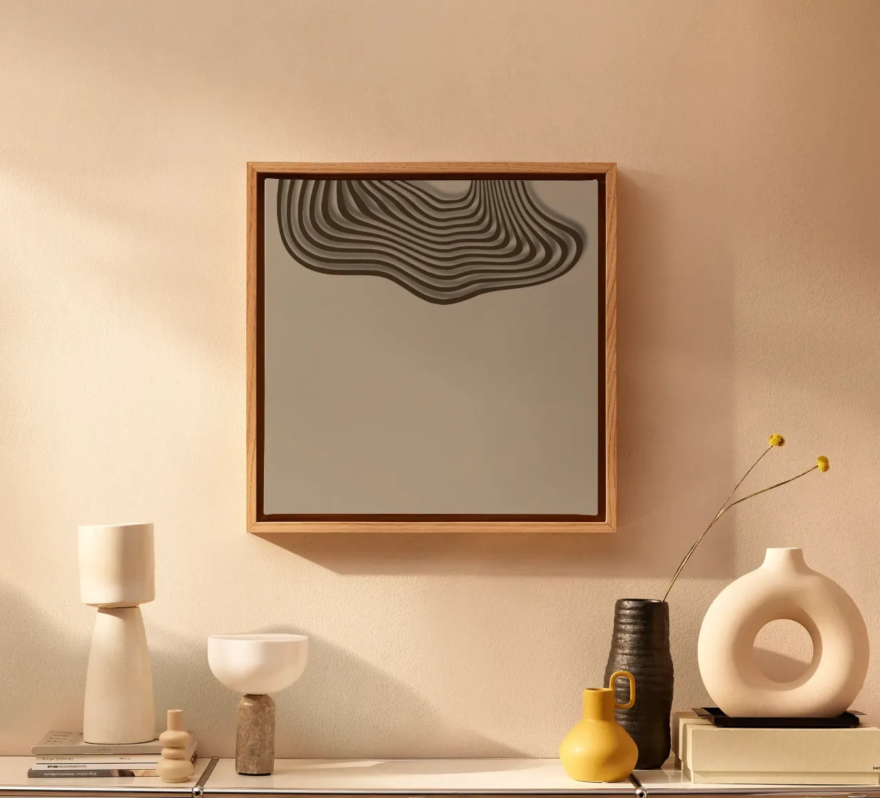 Contouren en diepte canvas met Baklijst van Épure design