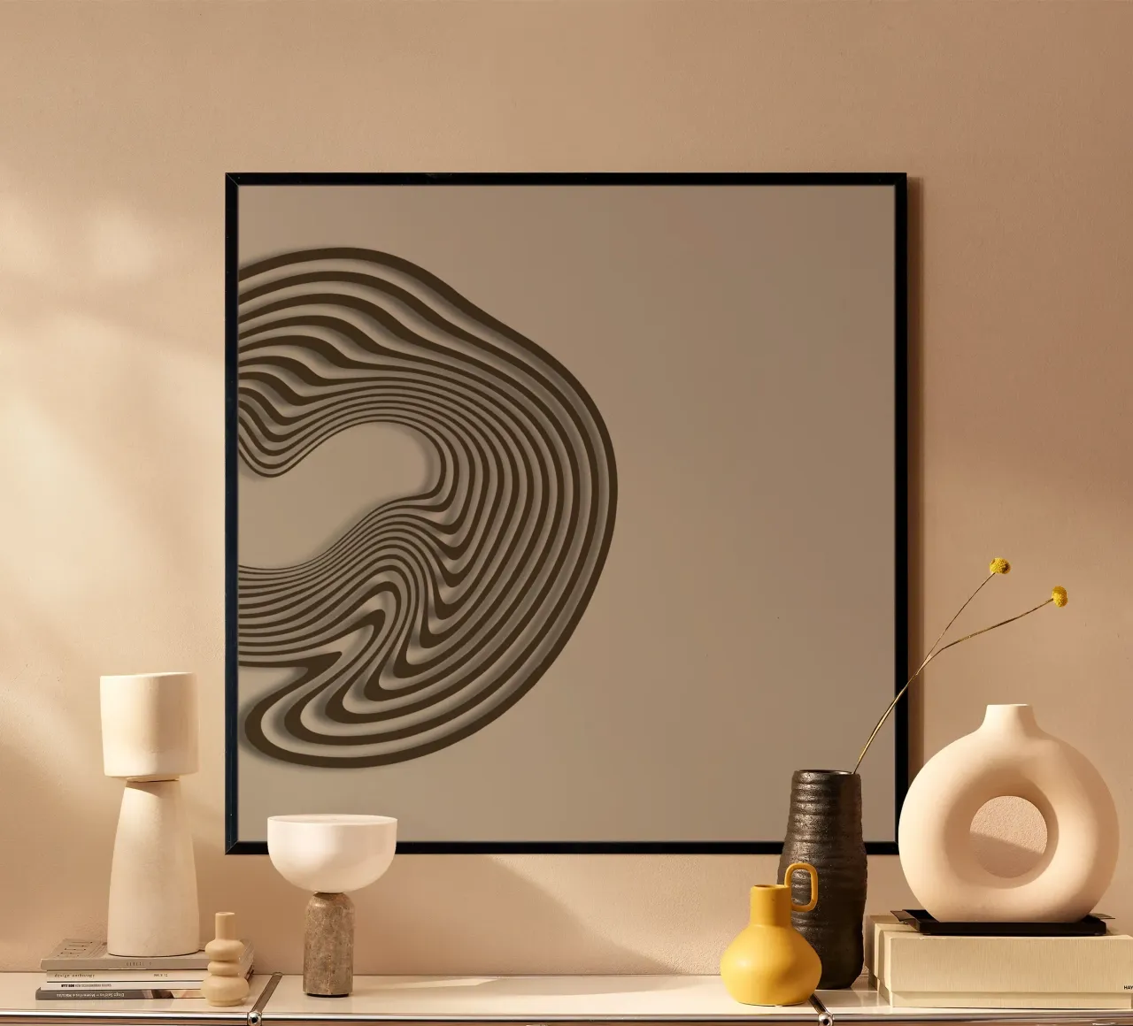 Elegant Vibration poster with wooden frame by Épure design