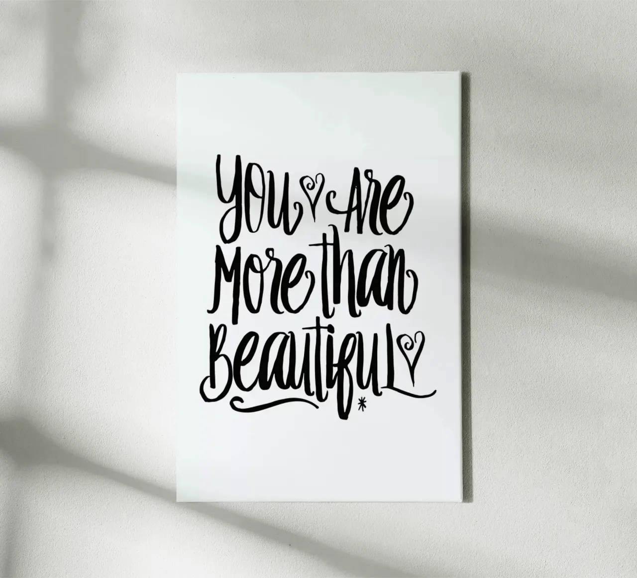 You Are More Than Beautiful canvas met Baklijst van Honeymoon Hotel