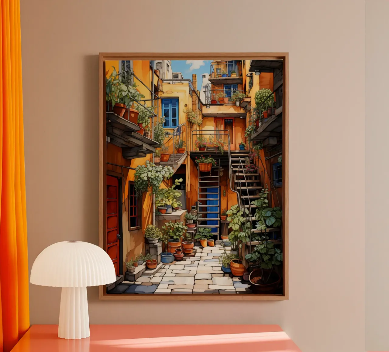 Courtyard canvas by Artsy Bessy