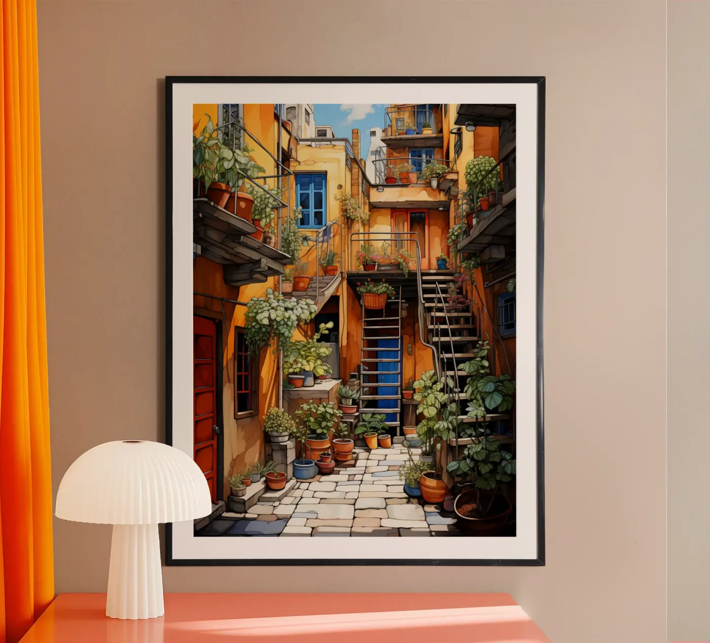 Courtyard poster van Artsy Bessy