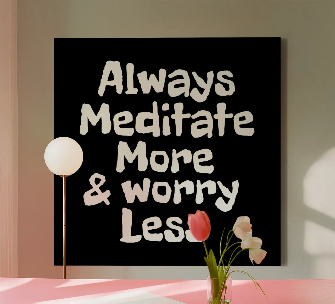 Always meditate more and worry less tela con Cornice a cassetta da happieeagle