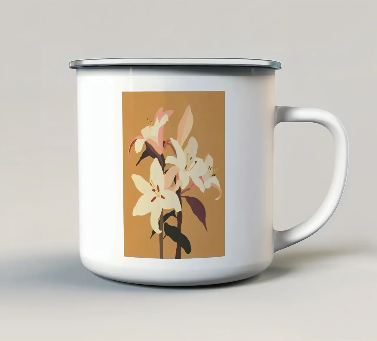 Gigli bianchi tazza in smalto da ThingDesign