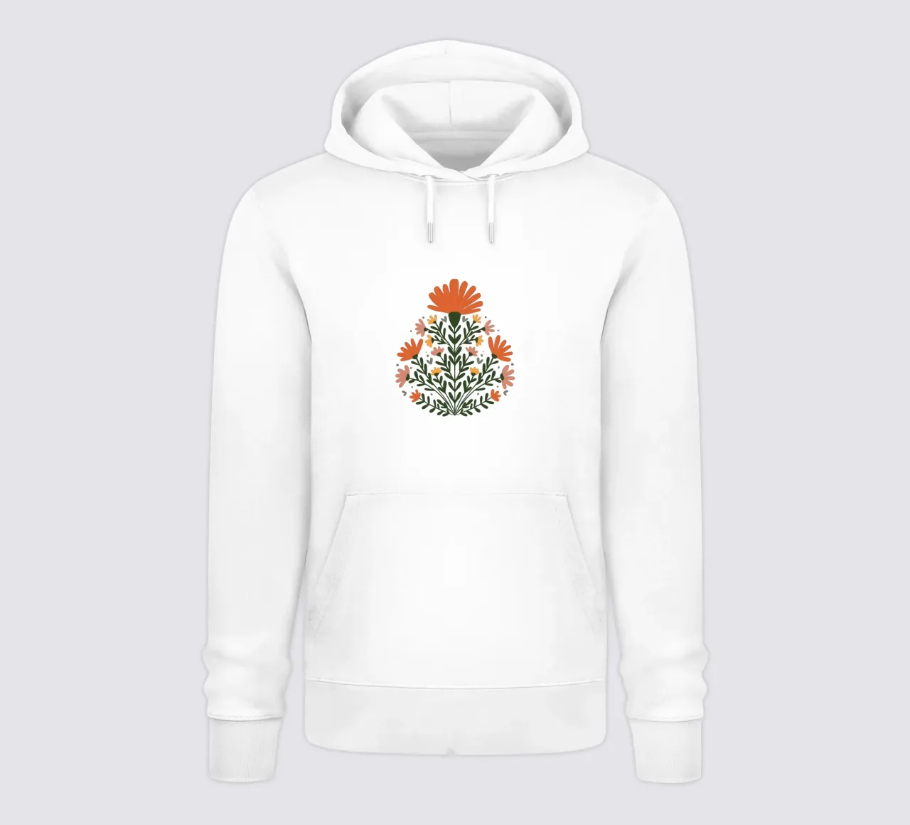 Bouquet floreale simmetrico felpa con cappuccio da Wackapacka