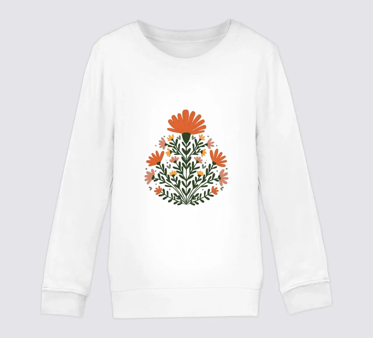 Bouquet floreale simmetrico felpa bambino da Wackapacka