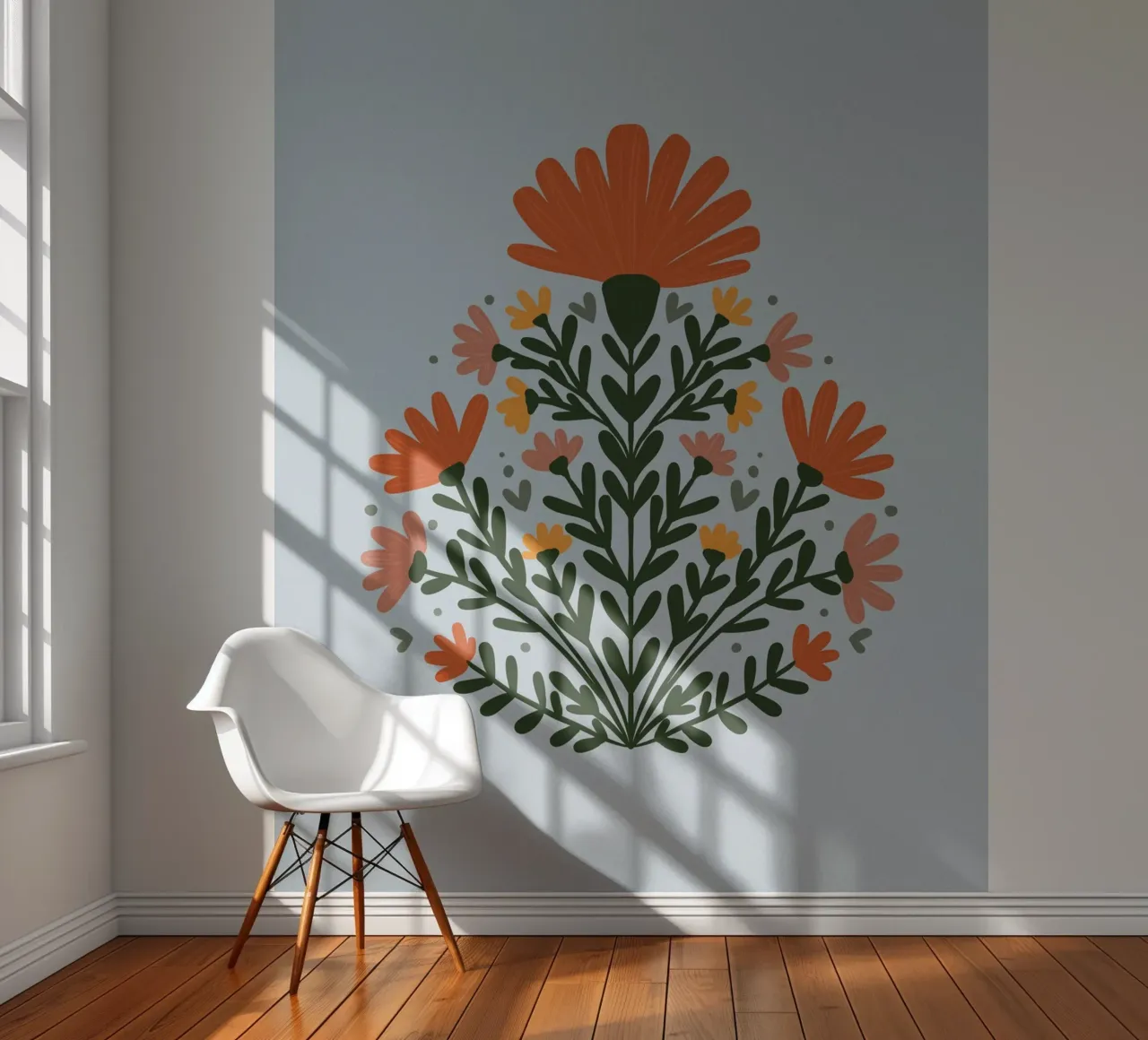 Symmetrical floral bouquet photo wallpaper by Wackapacka