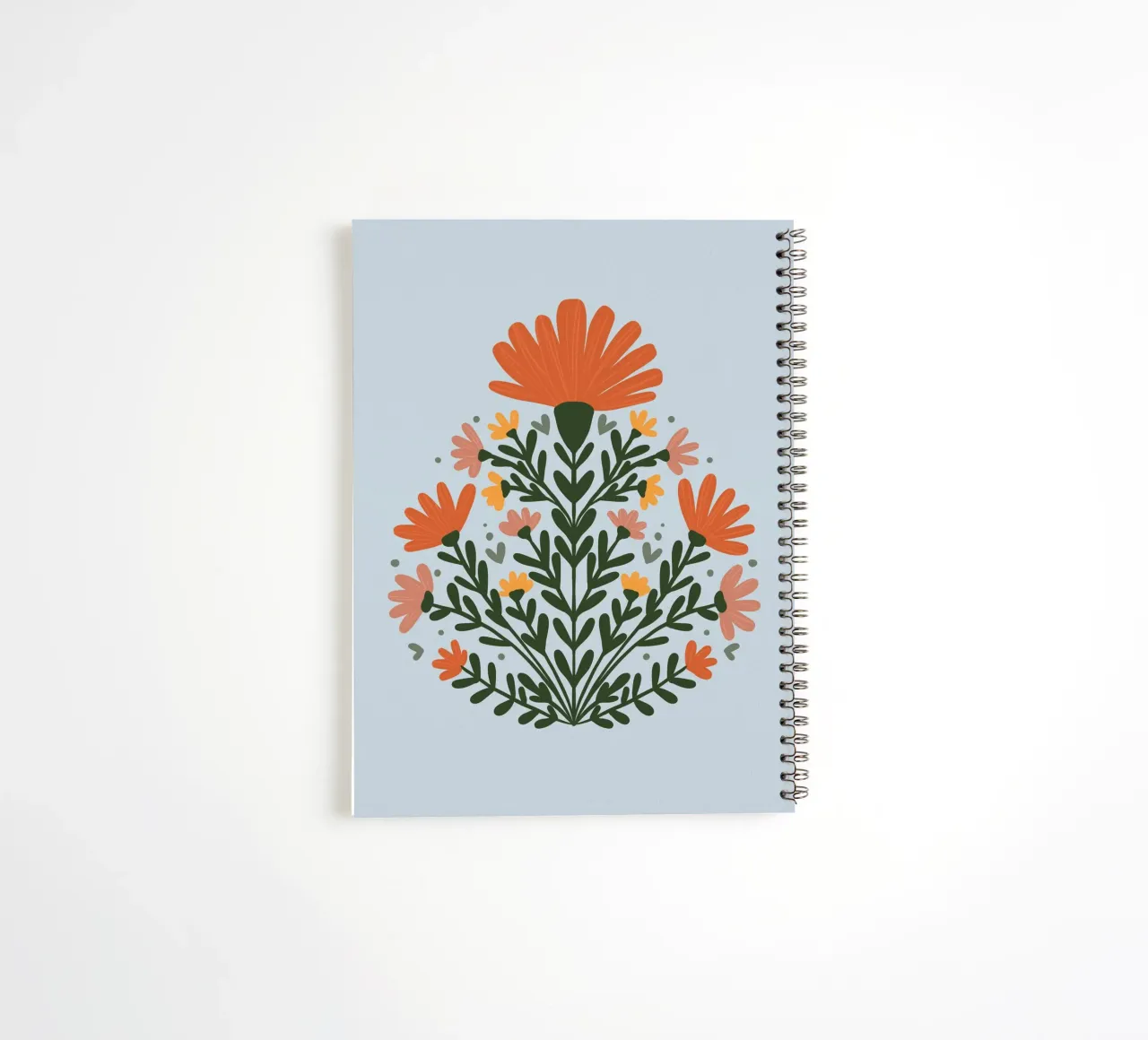 Symmetrical floral bouquet spiral notebook by Wackapacka