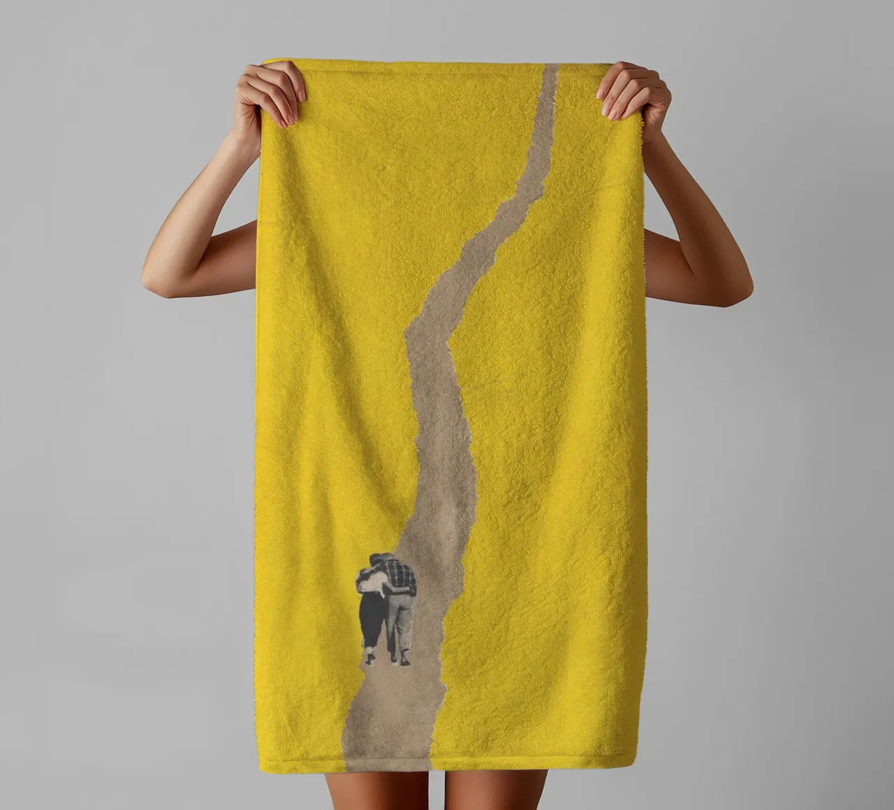 Couple torn path towel by Carlos Quitério