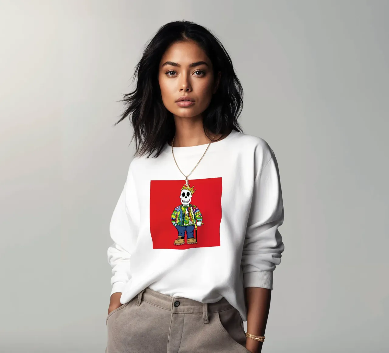 Biggie Skull sweatshirt by Zhi Yun Zhang