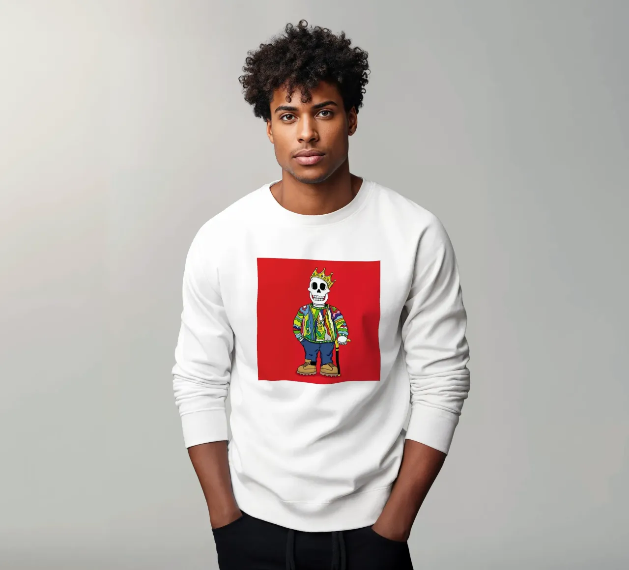 Biggie Skull sweatshirt by Zhi Yun Zhang