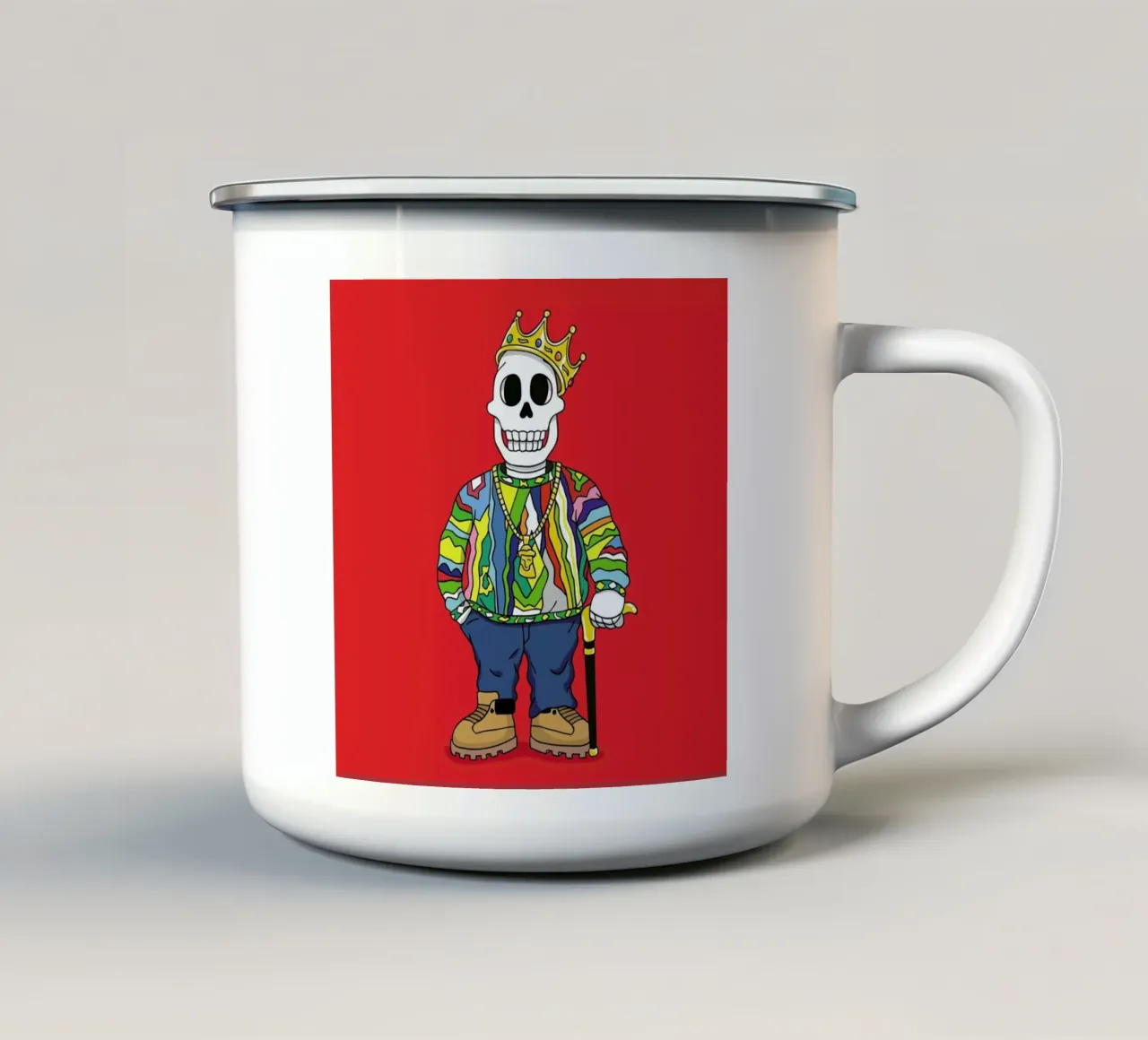 Biggie Skull taza de esmalte de Zhi Yun Zhang