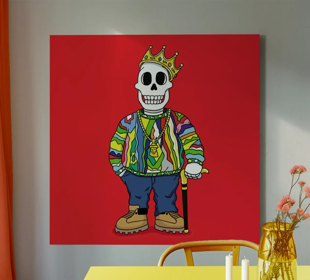 Biggie Skull tela con Cornice a cassetta da Zhi Yun Zhang