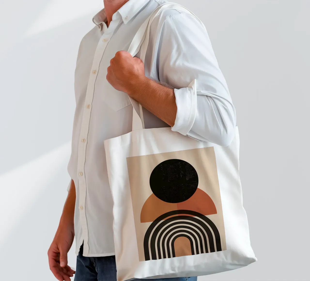 Design moderno e semicircolare borsa in juta da Whole©