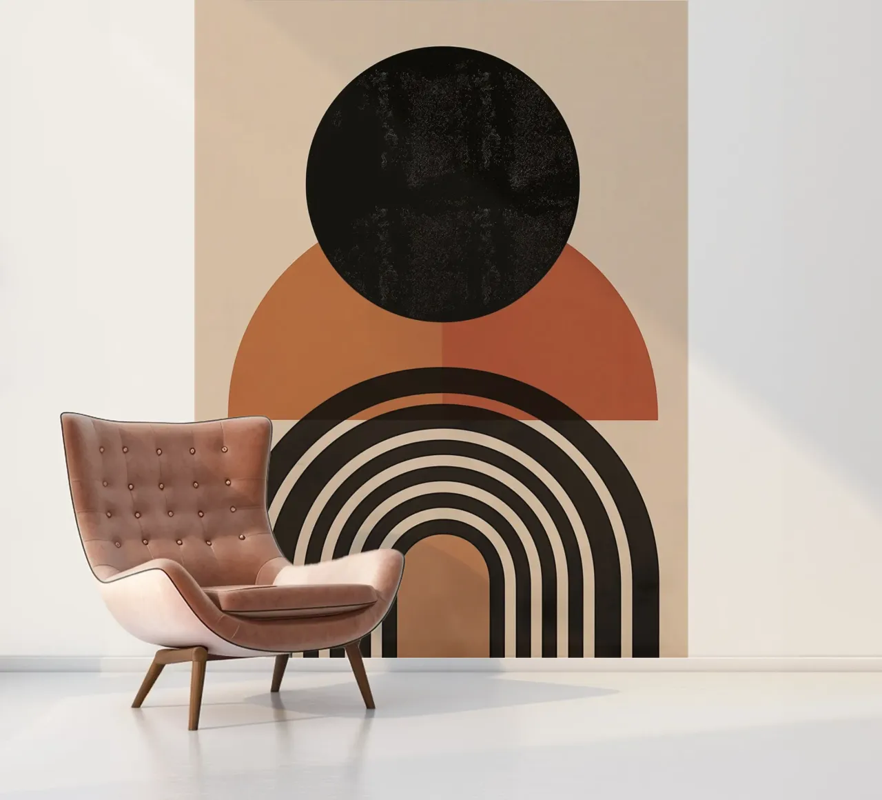 Modern semi-circular design photo wallpaper by Whole©