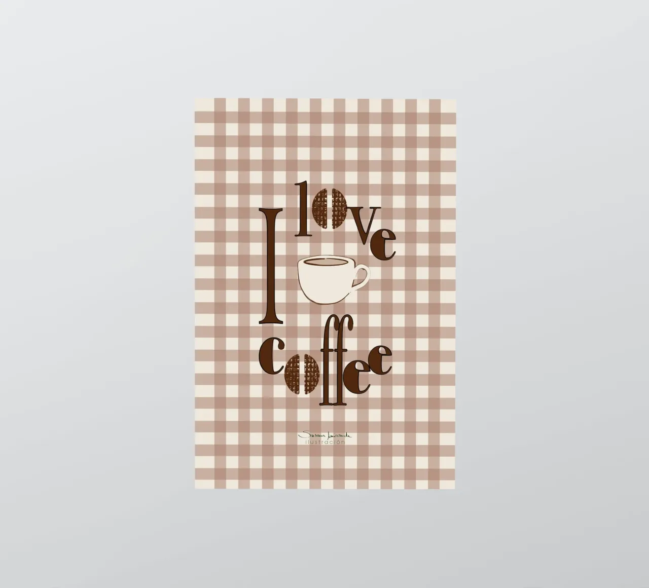 J'aime le café - impression d'art sur le café autocollant de Art by Susana Miranda ilustración