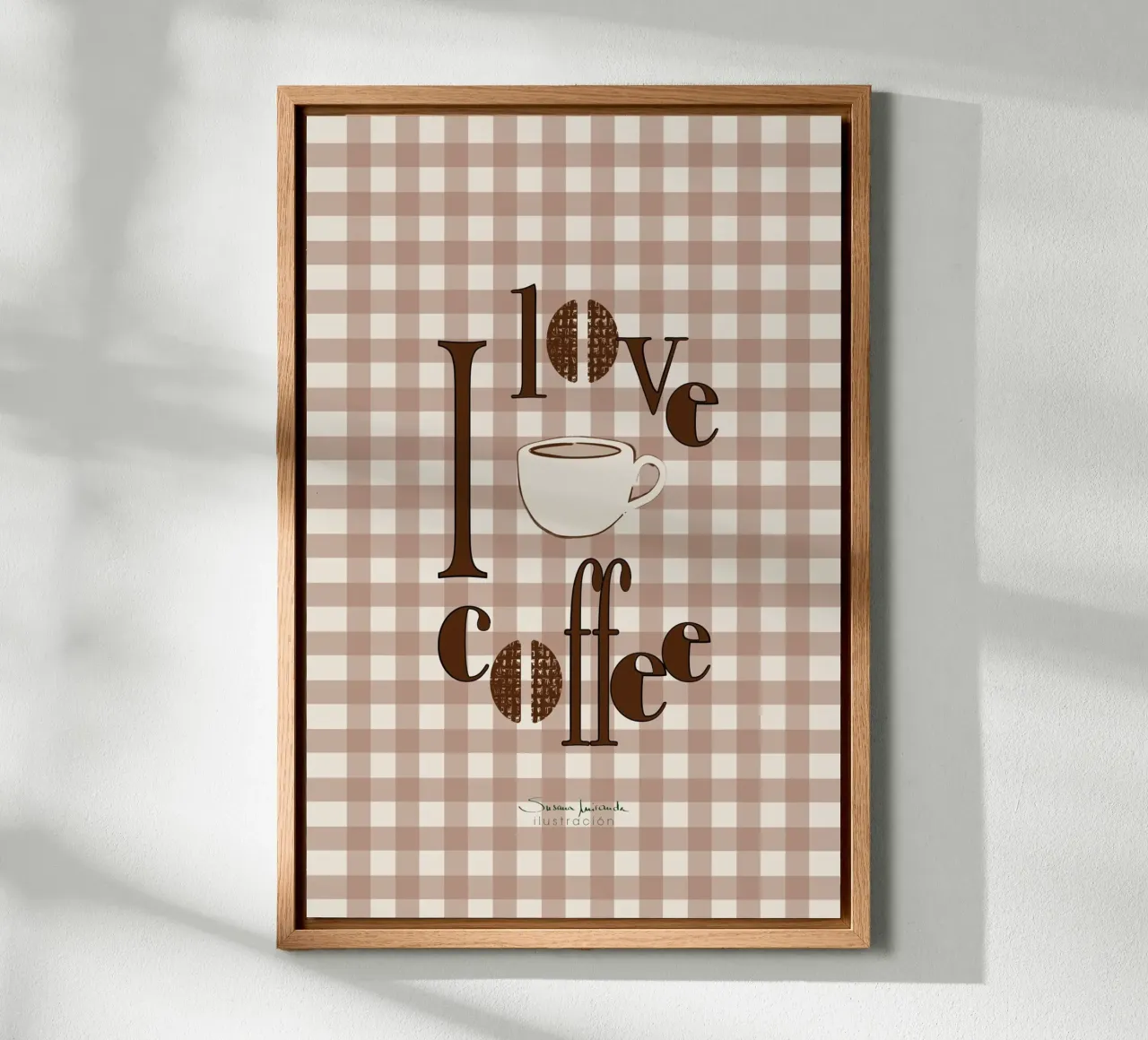 Ich liebe Kaffee - Kunstdruck Kaffee Alu-Dibond von Art by Susana Miranda ilustración