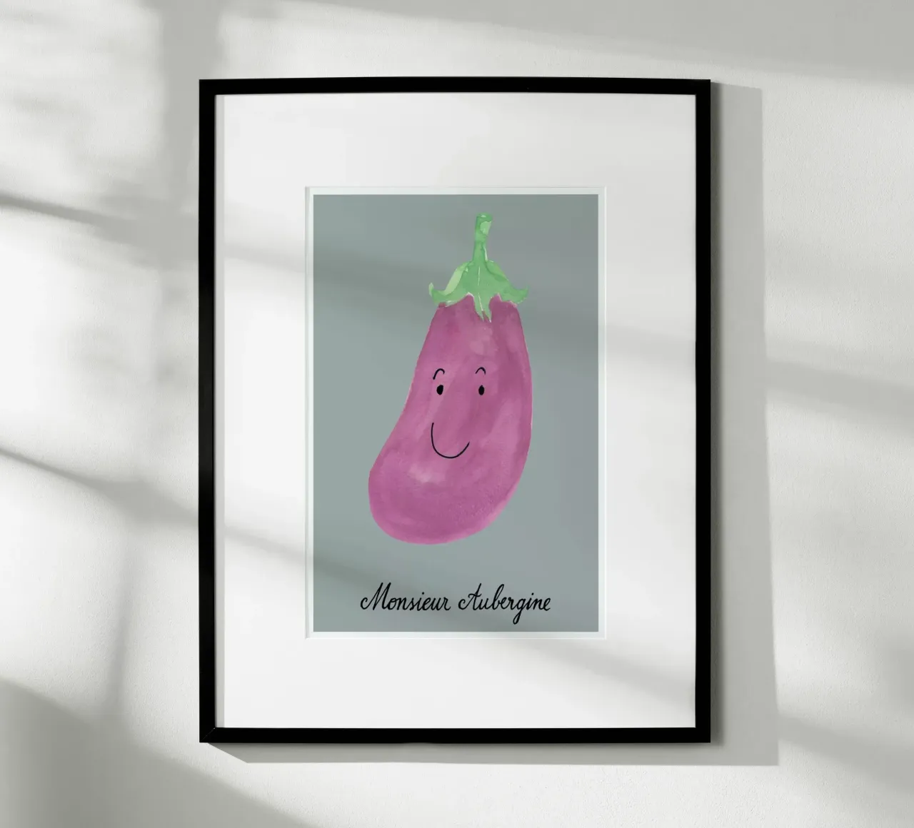 Monsieur Aubergine poster con telaio in plastica da Kera Till