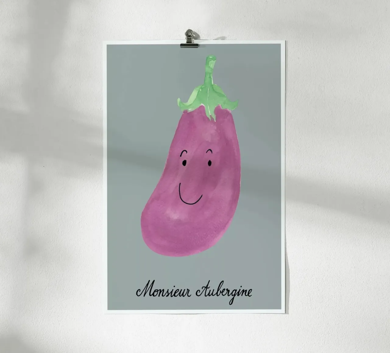 Monsieur Aubergine poster con telaio in plastica da Kera Till