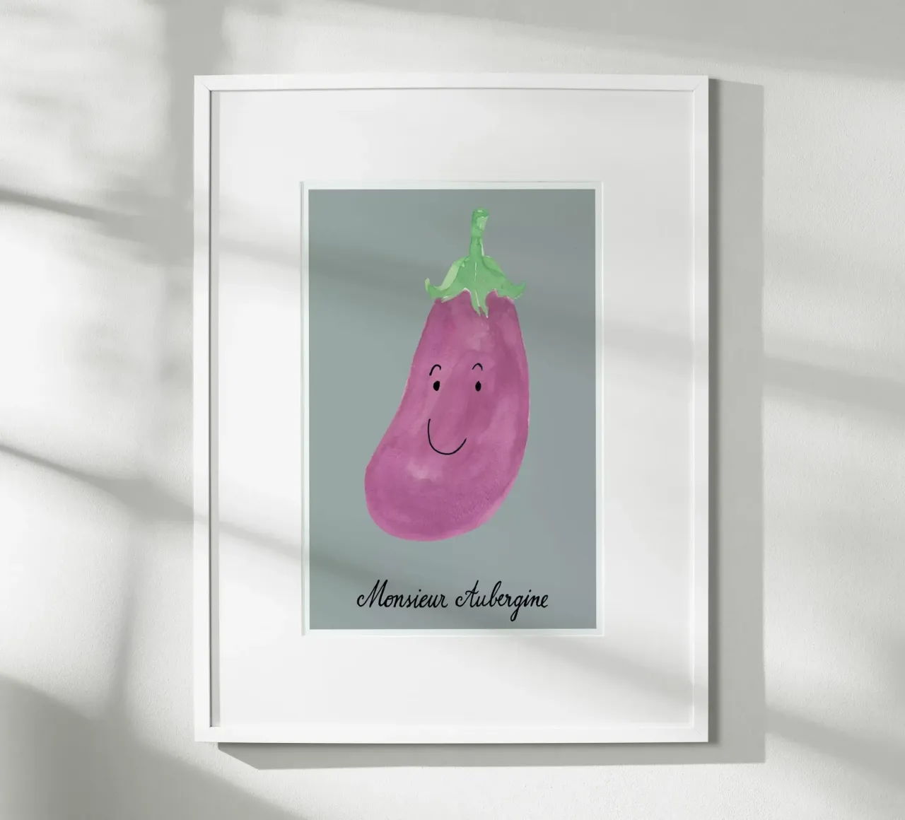 Monsieur Aubergine poster con telaio in plastica da Kera Till