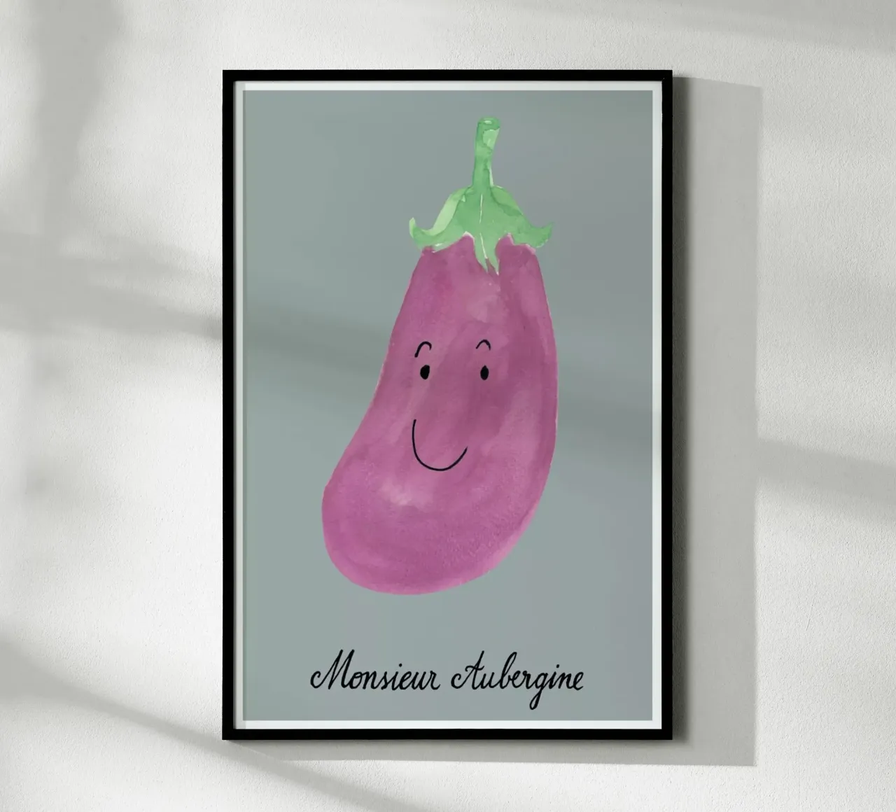 Monsieur Aubergine poster con telaio in plastica da Kera Till