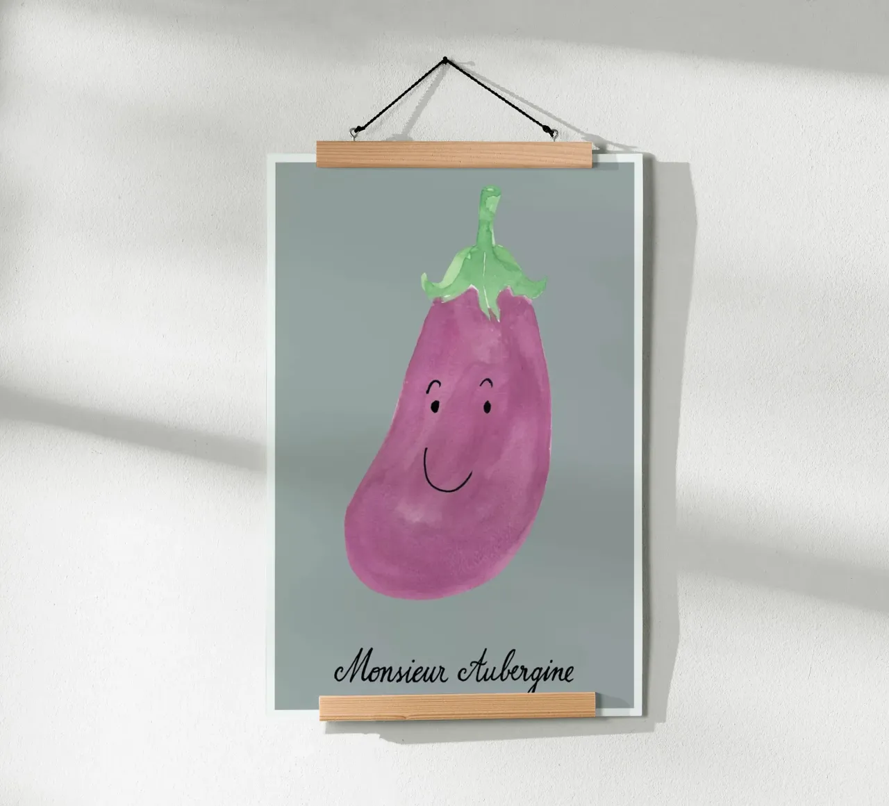 Monsieur Aubergine poster con telaio in plastica da Kera Till