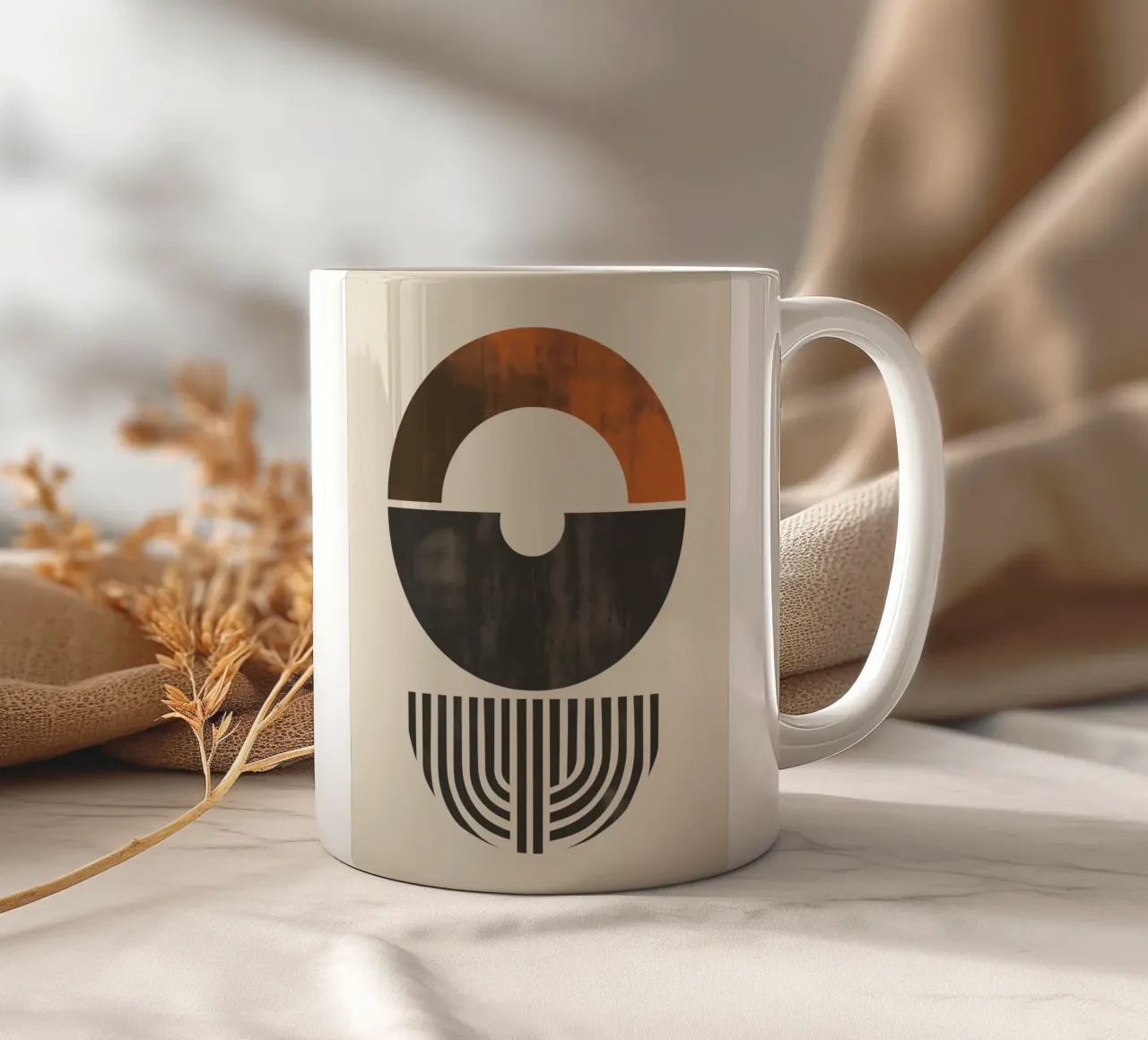 Abstract geometry art ceramic mug by Whole©