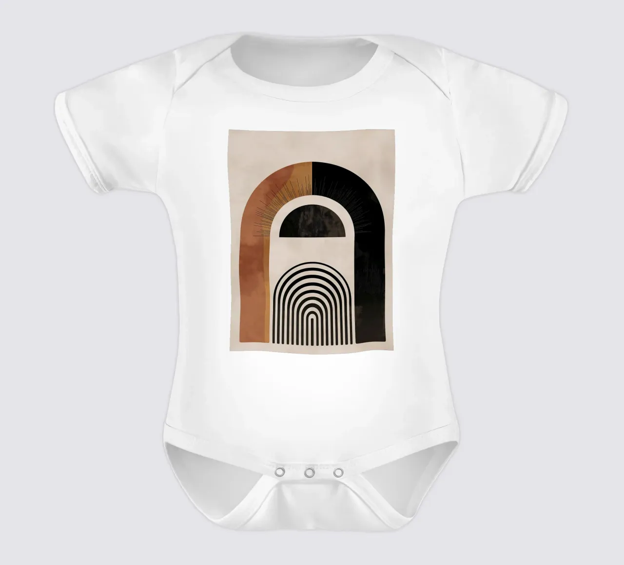 Arco geometrico di design body neonato maniche corte da Whole©