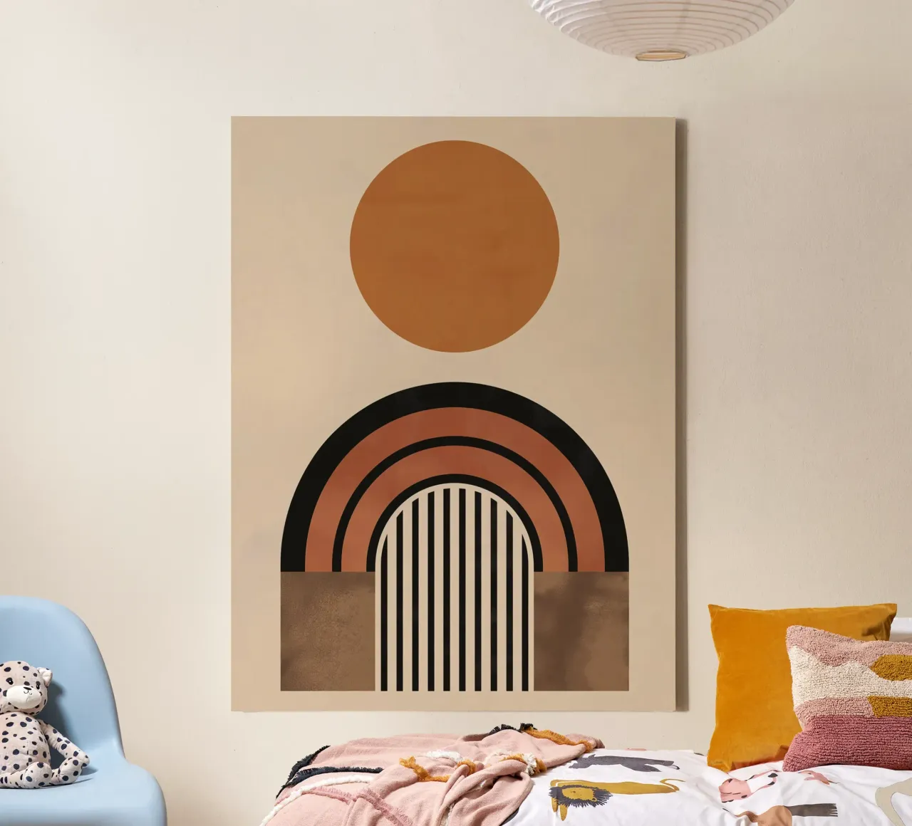 Boho geometrisch kunstwerk canvas met Baklijst van Whole©