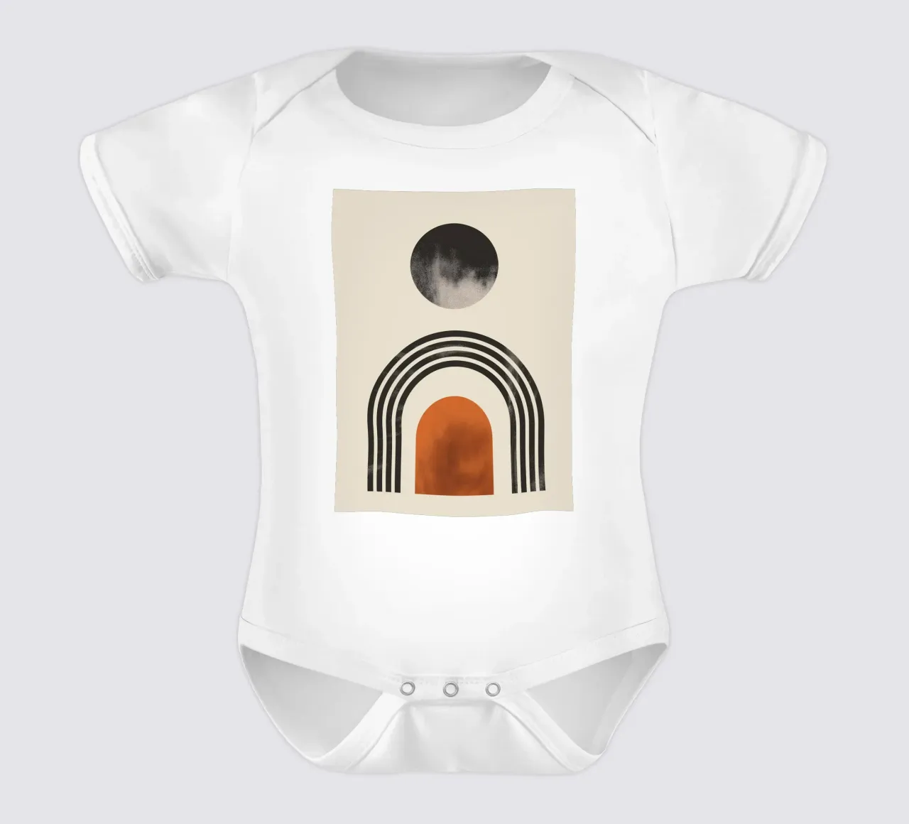 Minimalist boho art short-sleeve baby romper by Whole©