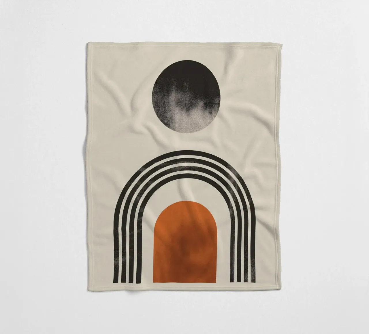 Minimalist boho art fleece blanket by Whole©