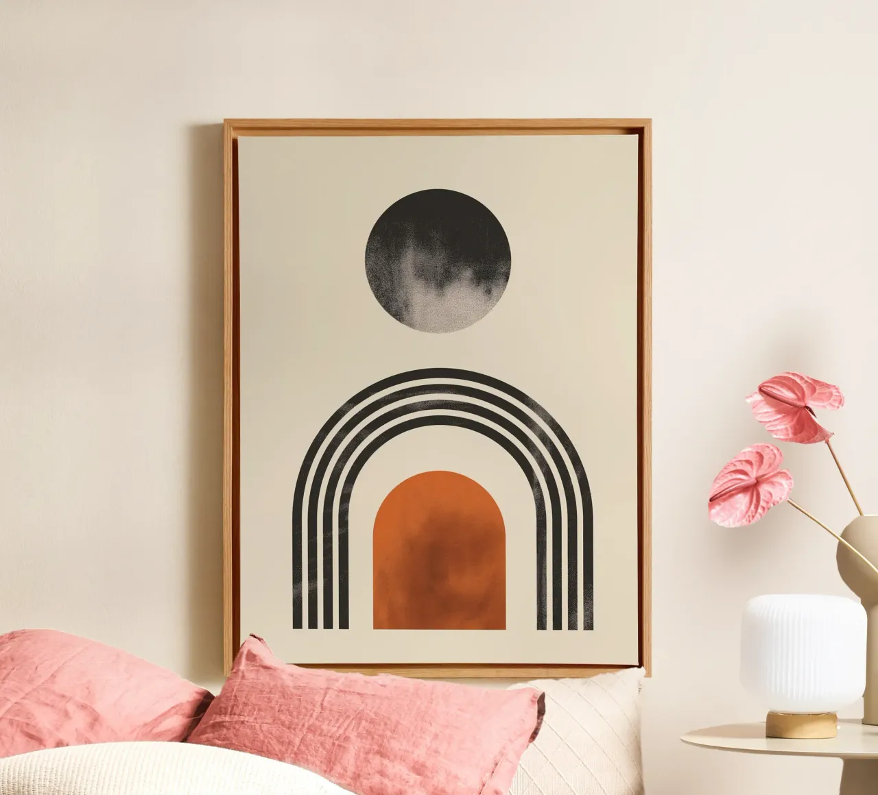 Minimalist boho art canvas with Floater frame by Whole©