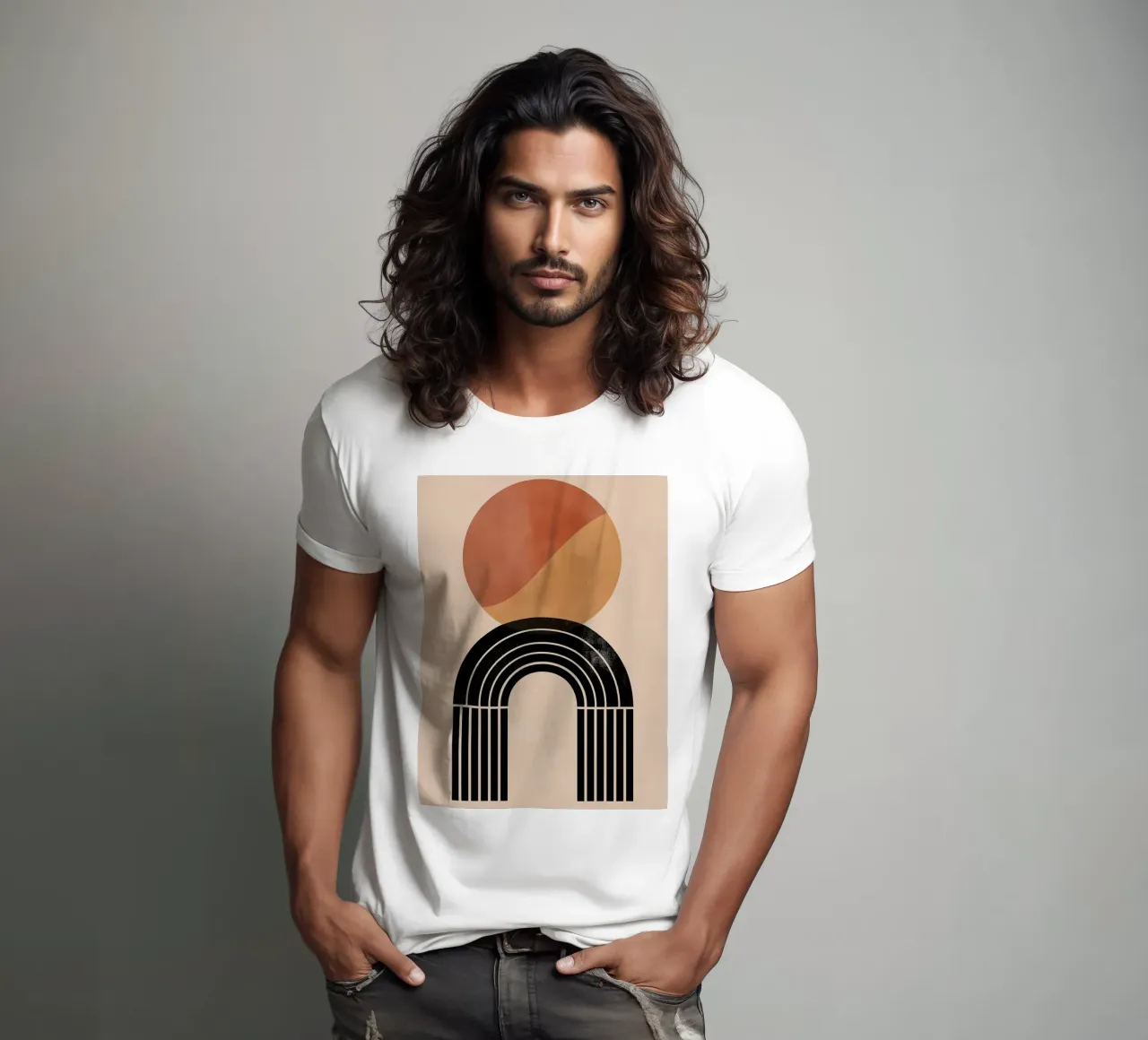 Geometric boho art t-shirt by Whole©