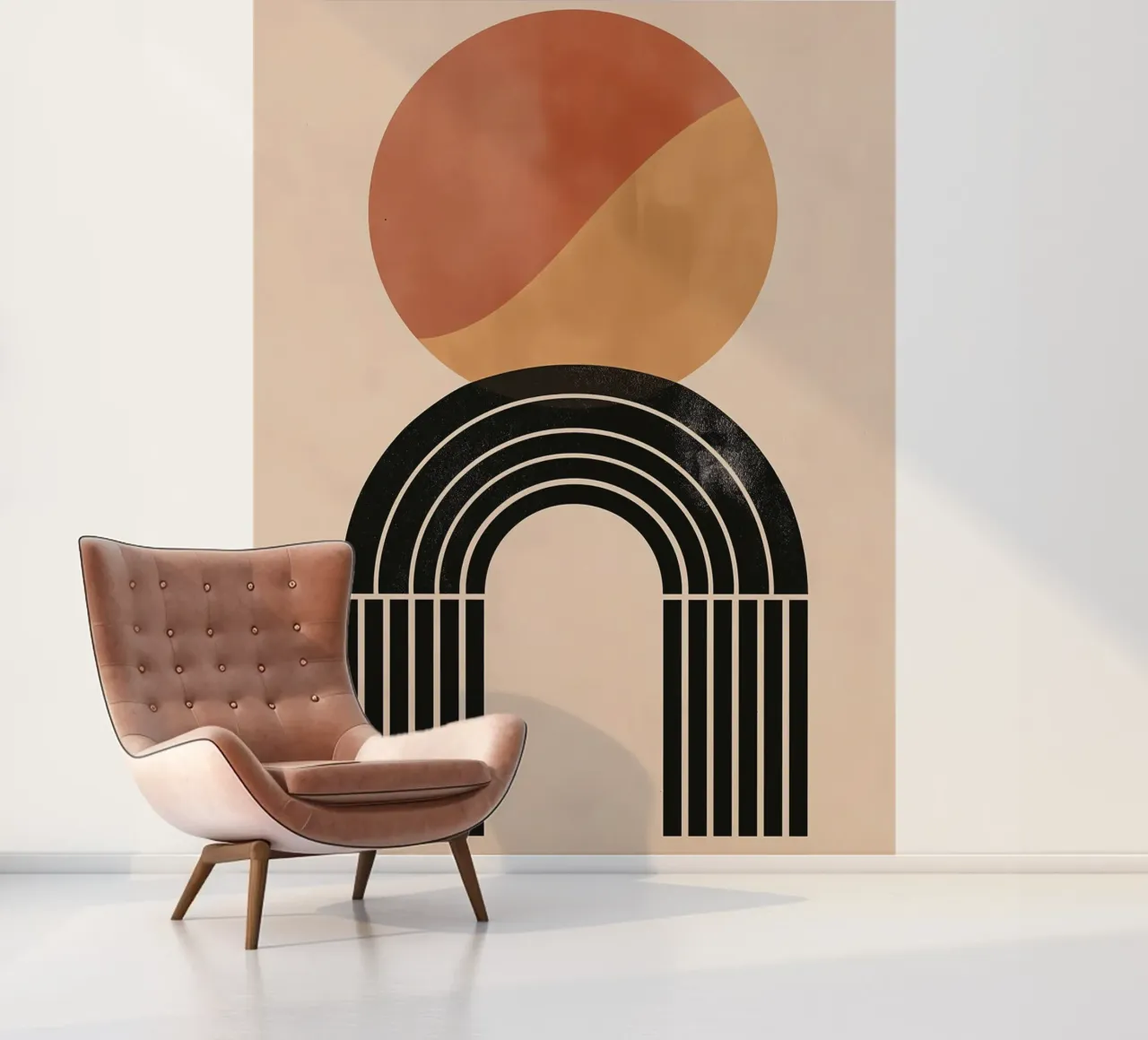 Geometric boho art photo wallpaper by Whole©