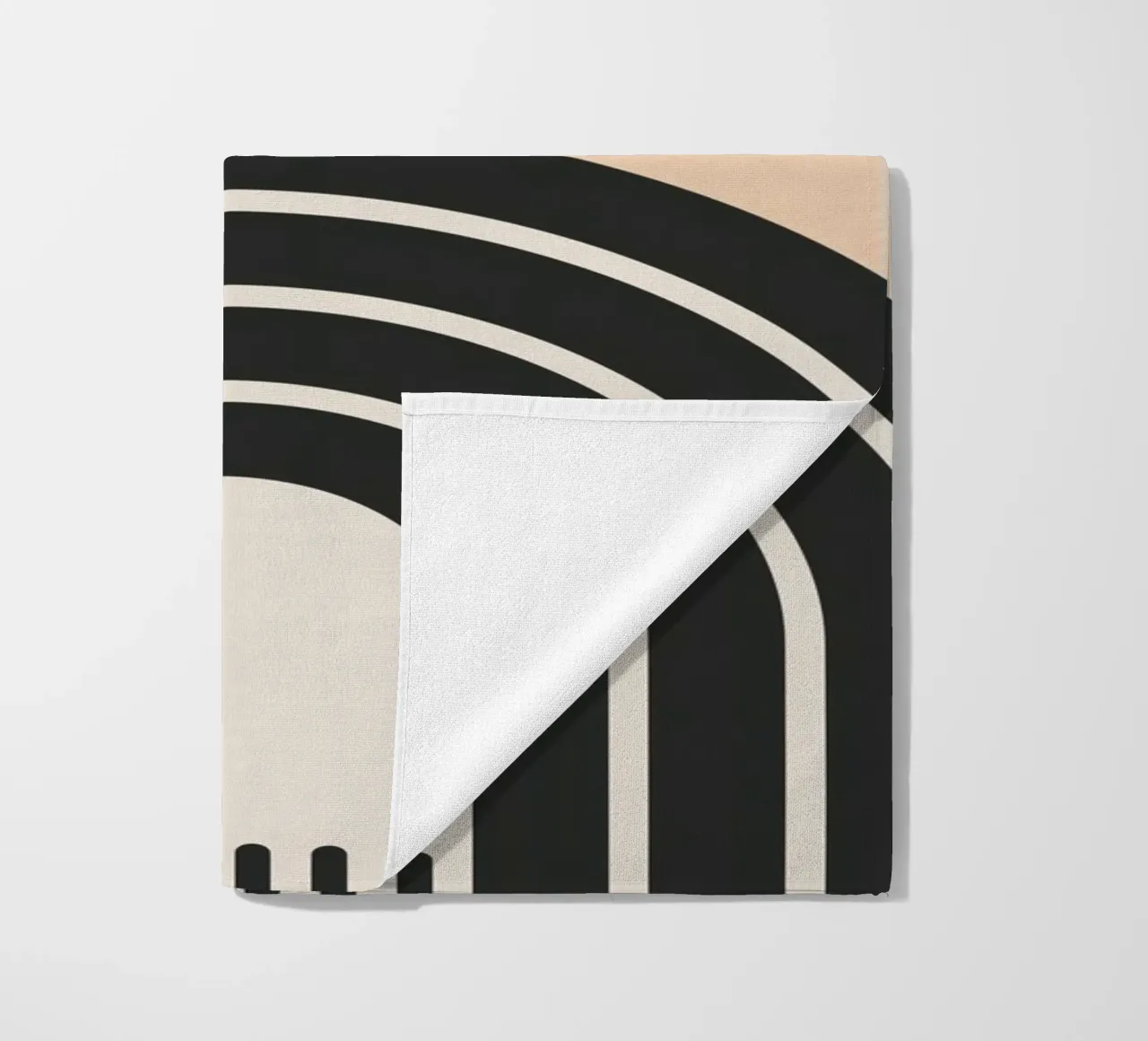 Retro regenboogontwerp strandhanddoek van Whole©