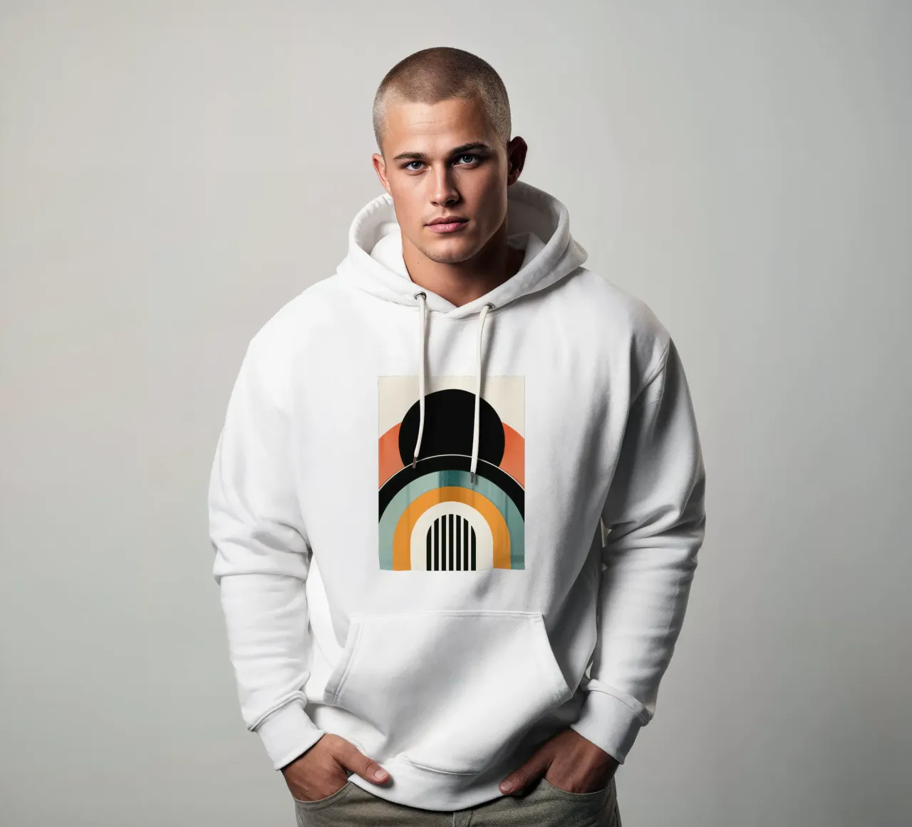 Design geometrico retrò felpa con cappuccio da Whole©