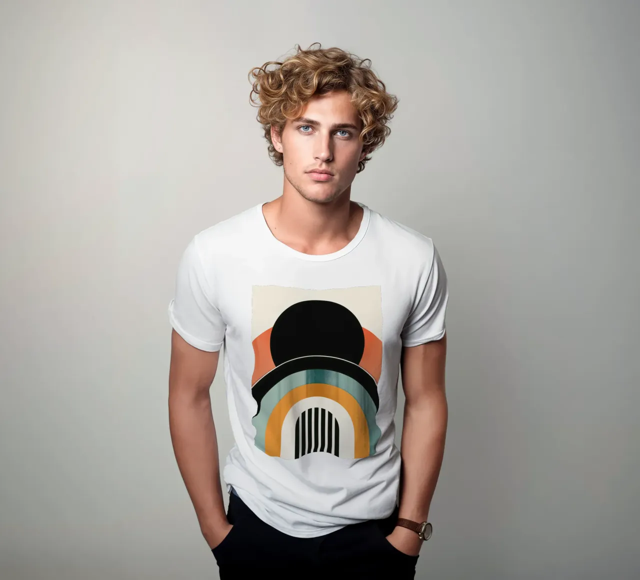 Design geometrico retrò t-shirt da Whole©